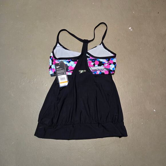 NWT Speedo Tankinki Blouson Top in‎ Anthracite Women's Size Small - Picture 4 of 6